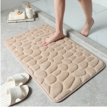 Cobblestone Embossed Memory Foam Bath Mat