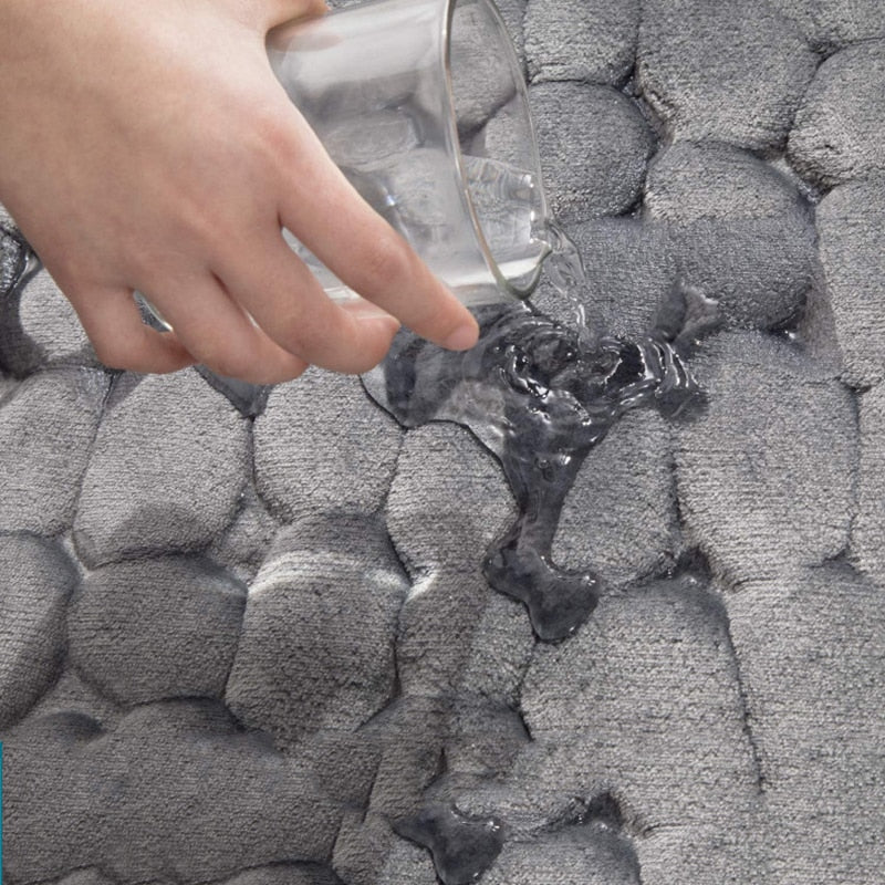 Cobblestone Embossed Memory Foam Bath Mat