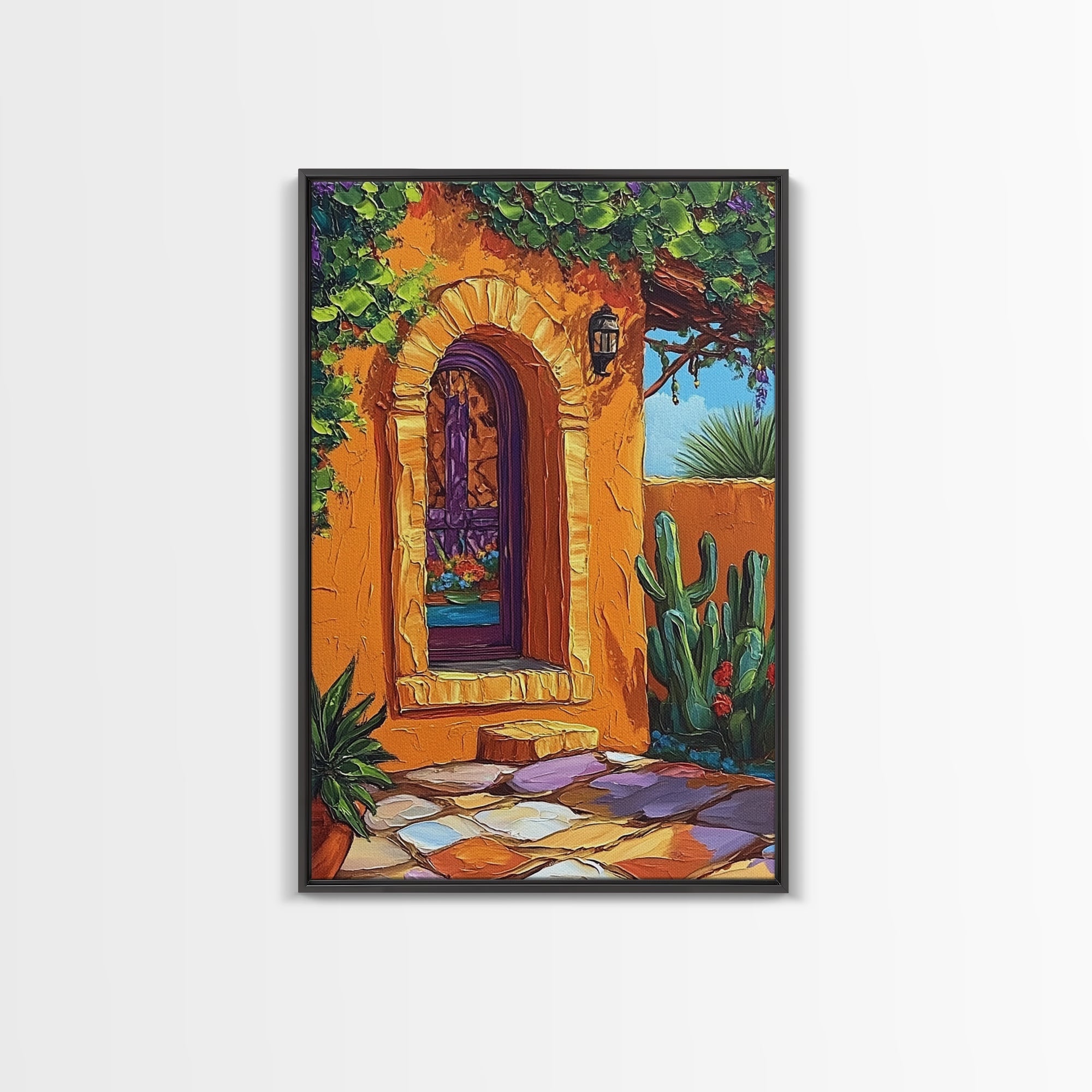 Spanish Doorway Framed Canvas Print