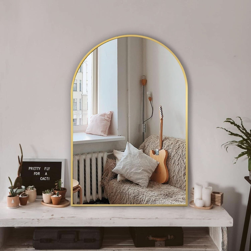 Gold Arched Wall Mirror