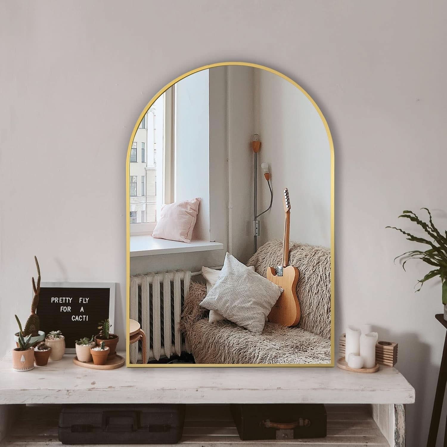 Gold Arched Wall Mirror