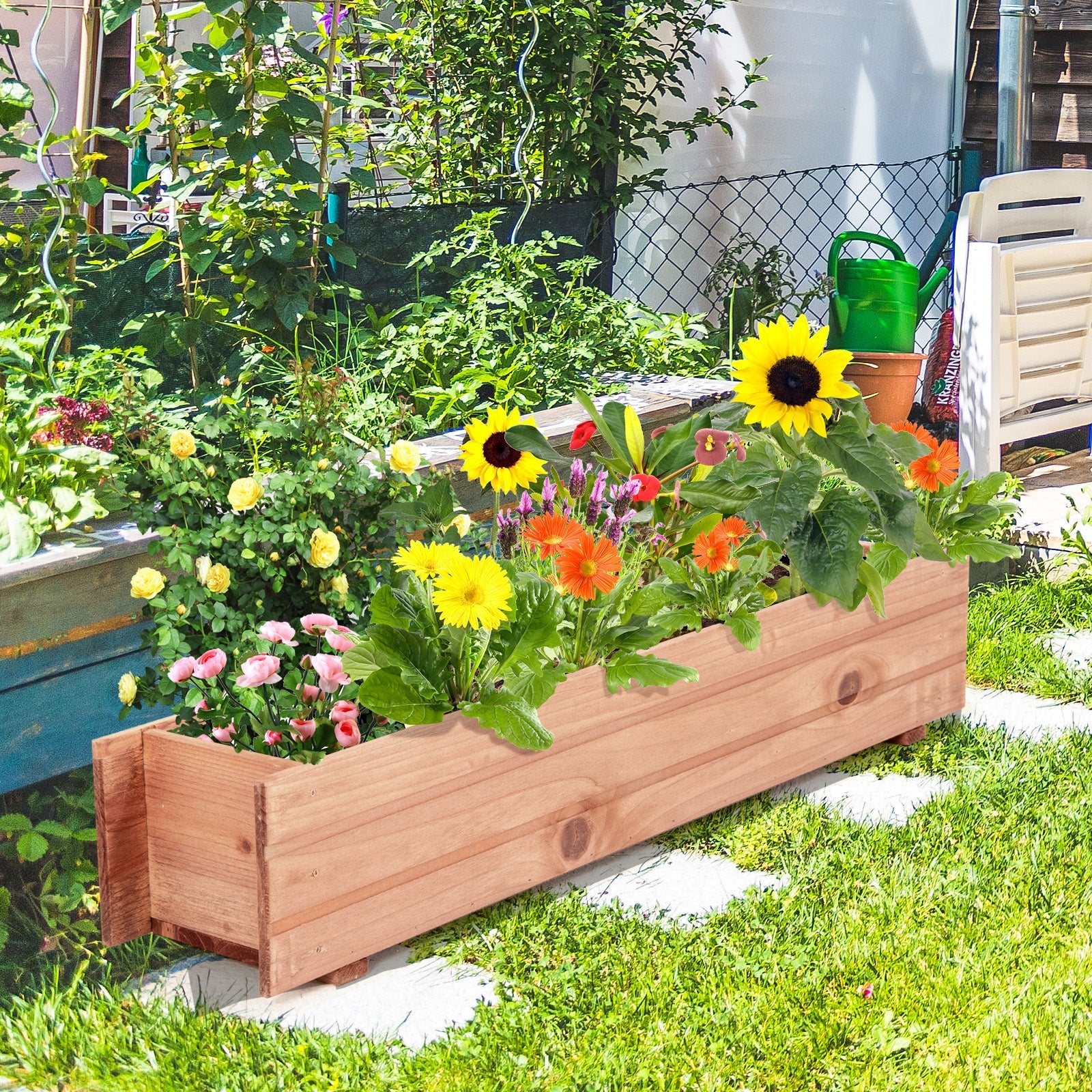 Light Wood Decorative Garden Bed
