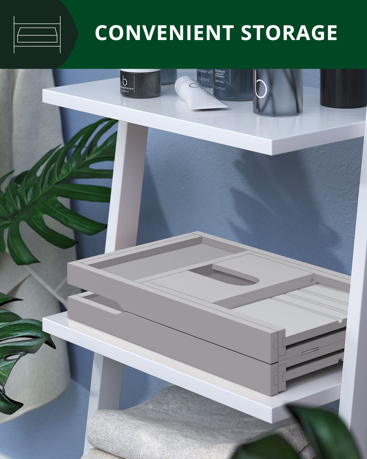 Bathtub Caddy Tray - Gray