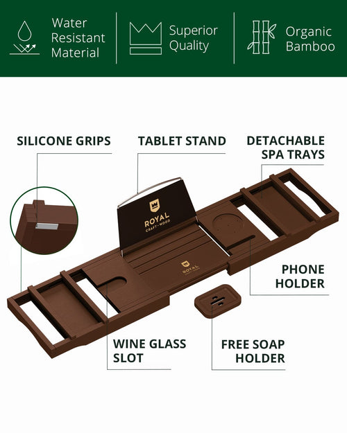 Bathtub Caddy Tray - Brown