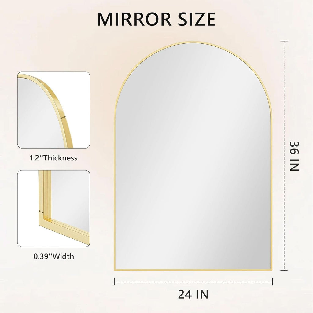 Gold Arched Wall Mirror