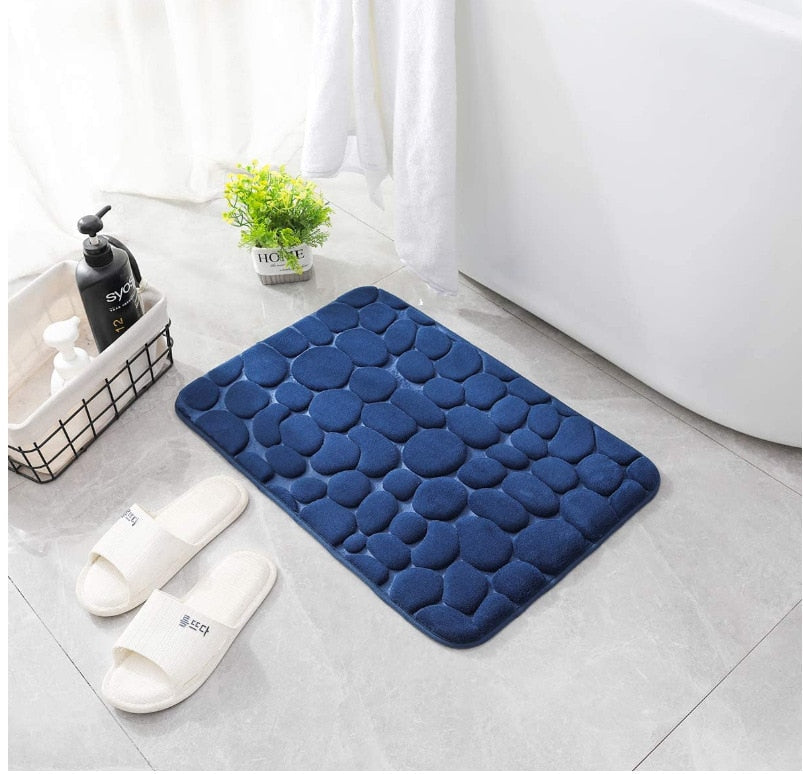 Cobblestone Embossed Memory Foam Bath Mat