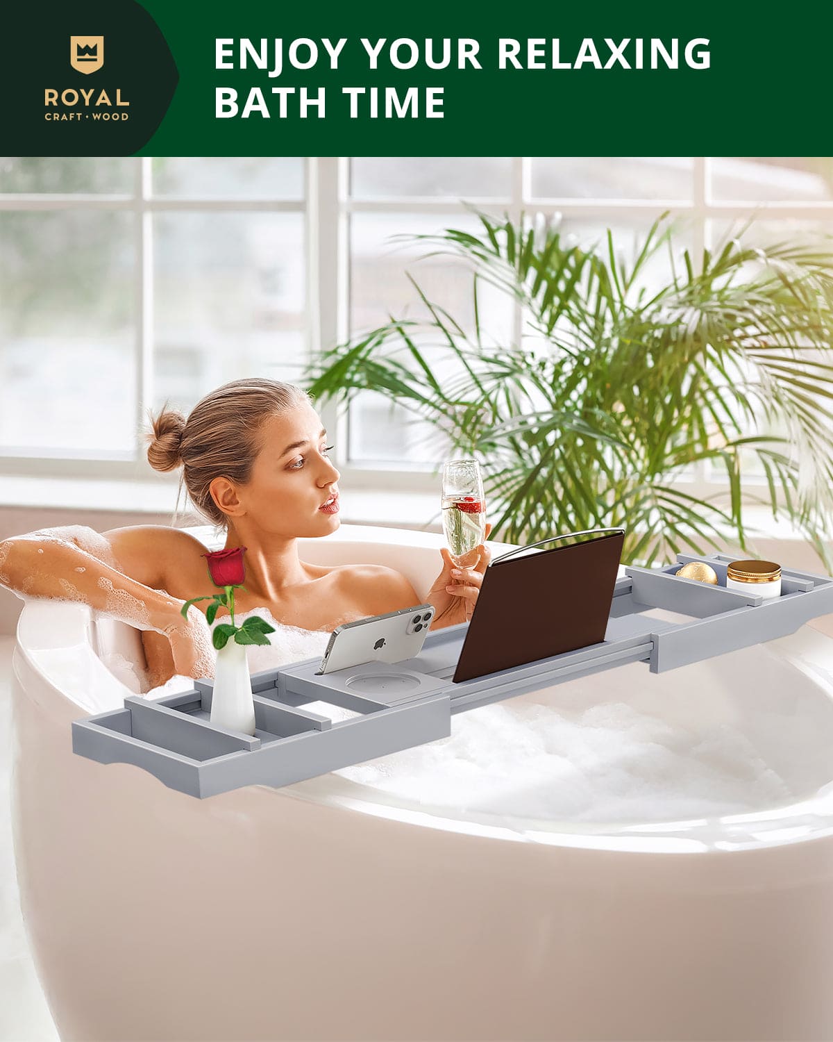 Bathtub Caddy Tray - Gray