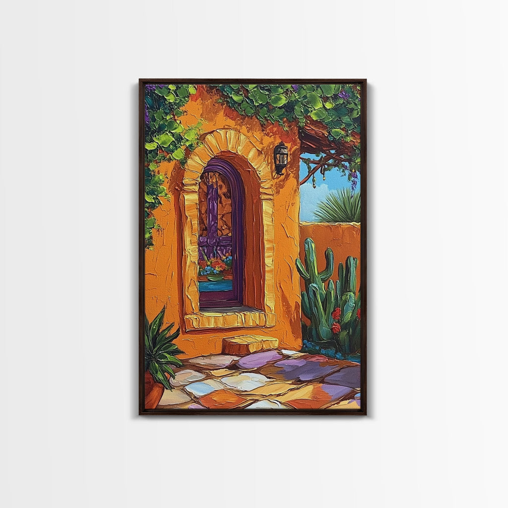 Spanish Doorway Framed Canvas Print