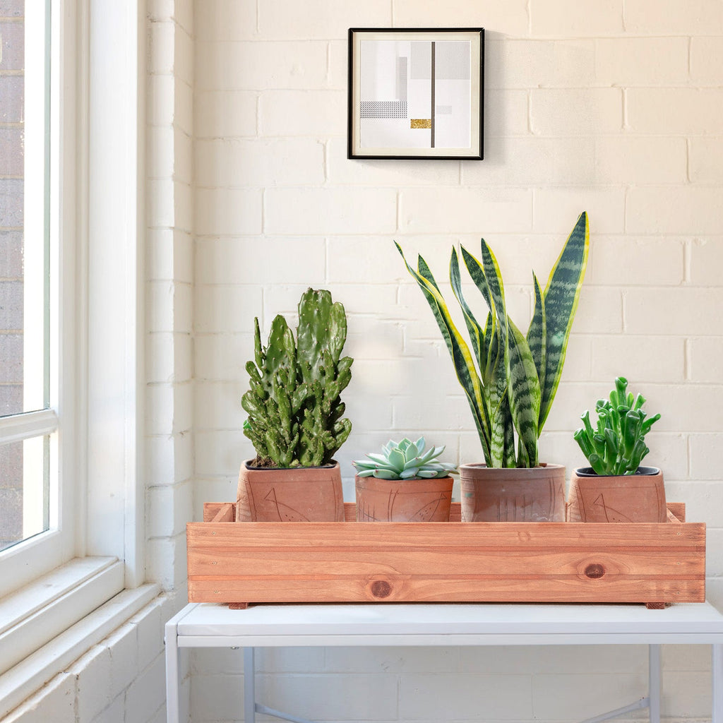 Light Wood Decorative Garden Bed