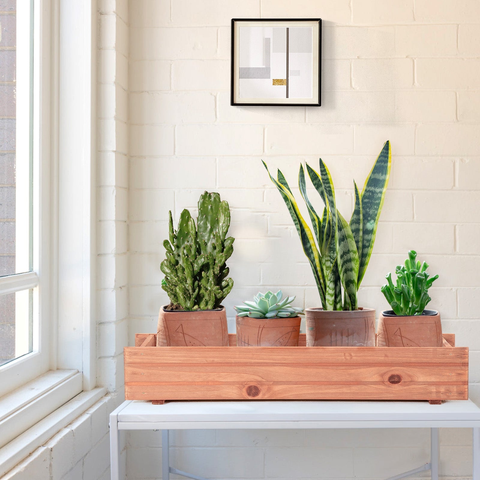 Light Wood Decorative Garden Bed