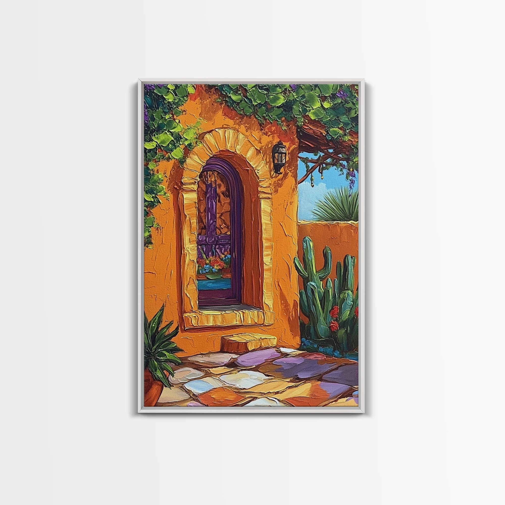 Spanish Doorway Framed Canvas Print