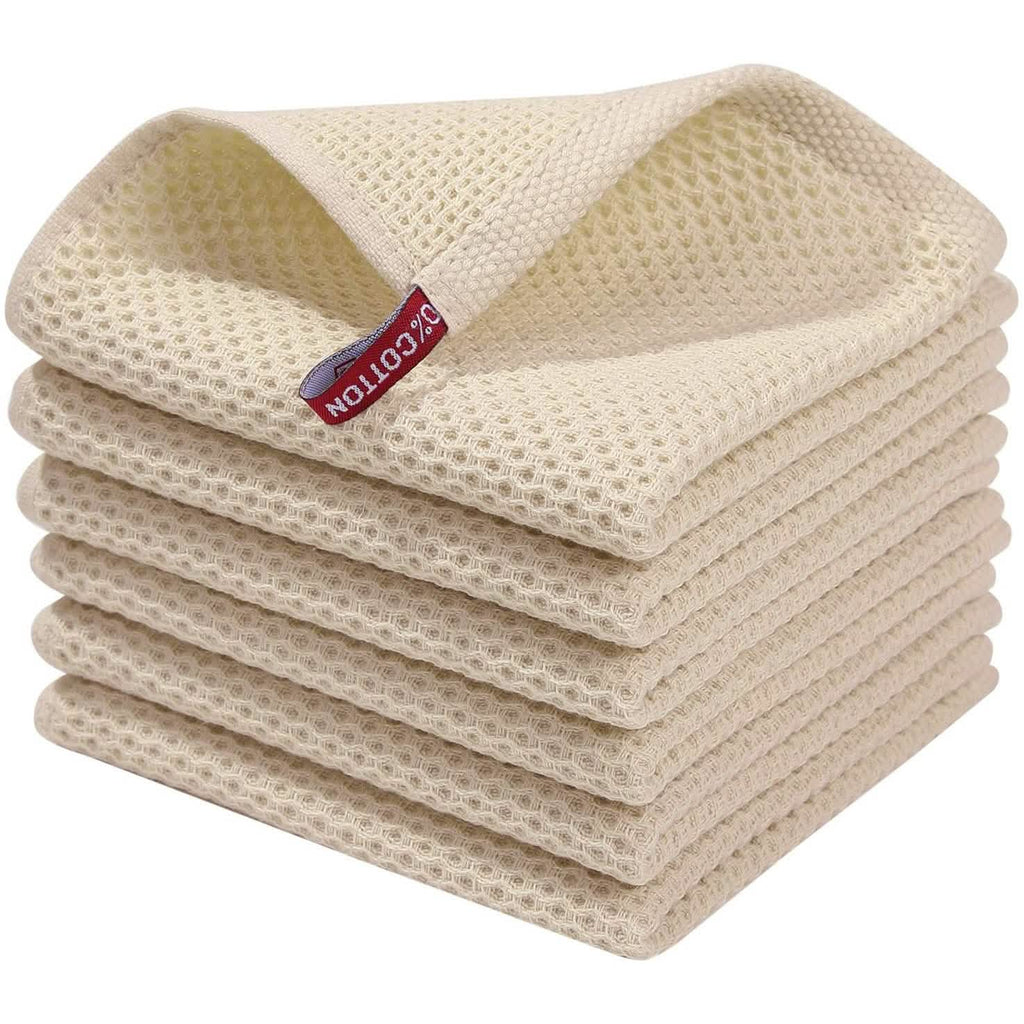 Cotton Waffle Woven Kitchen Towels 6-pack