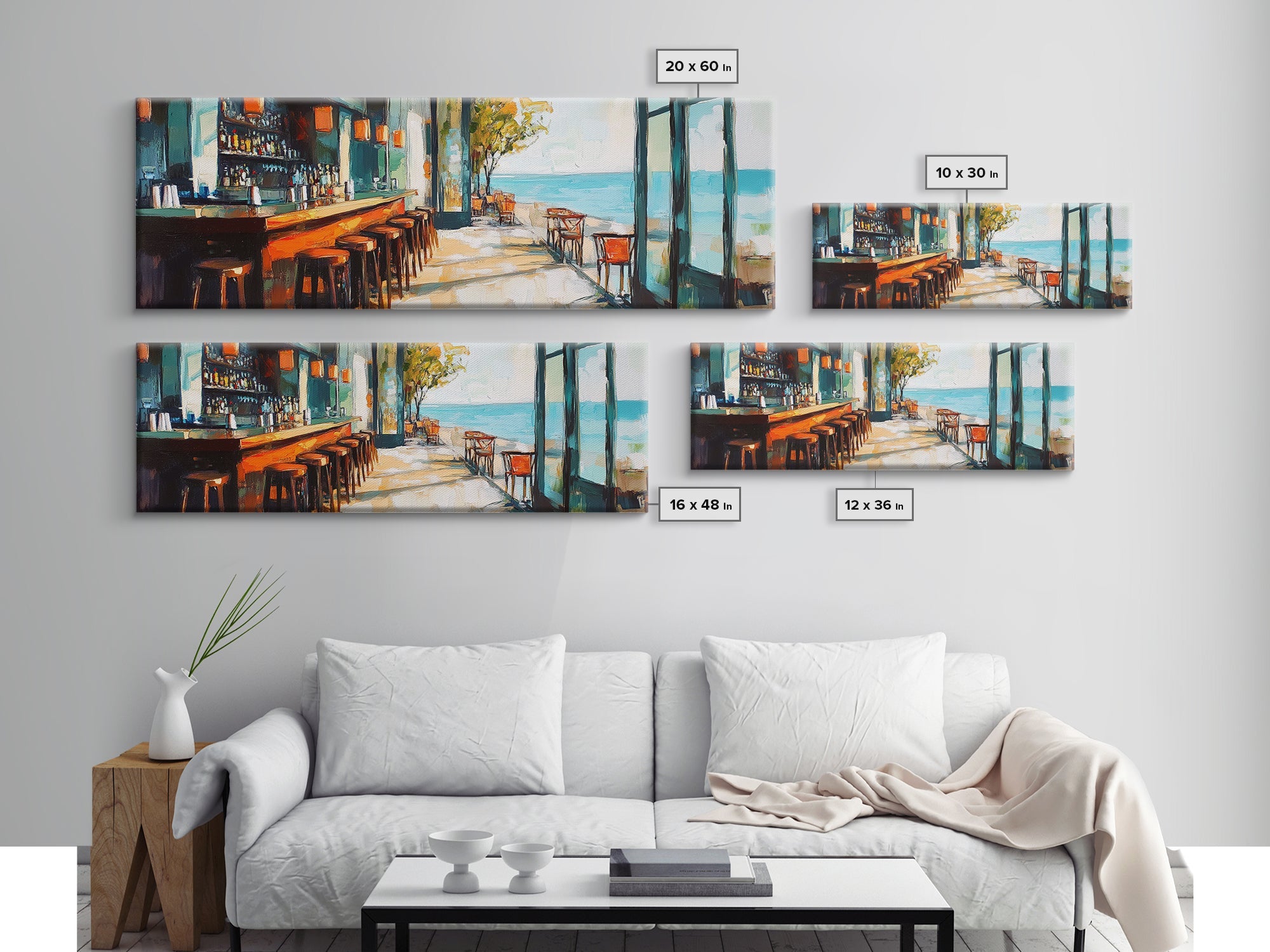 Coastal Beach Bar Framed Canvas Print