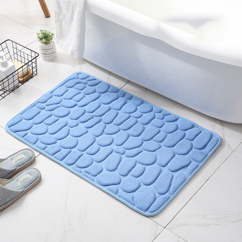 Cobblestone Embossed Memory Foam Bath Mat