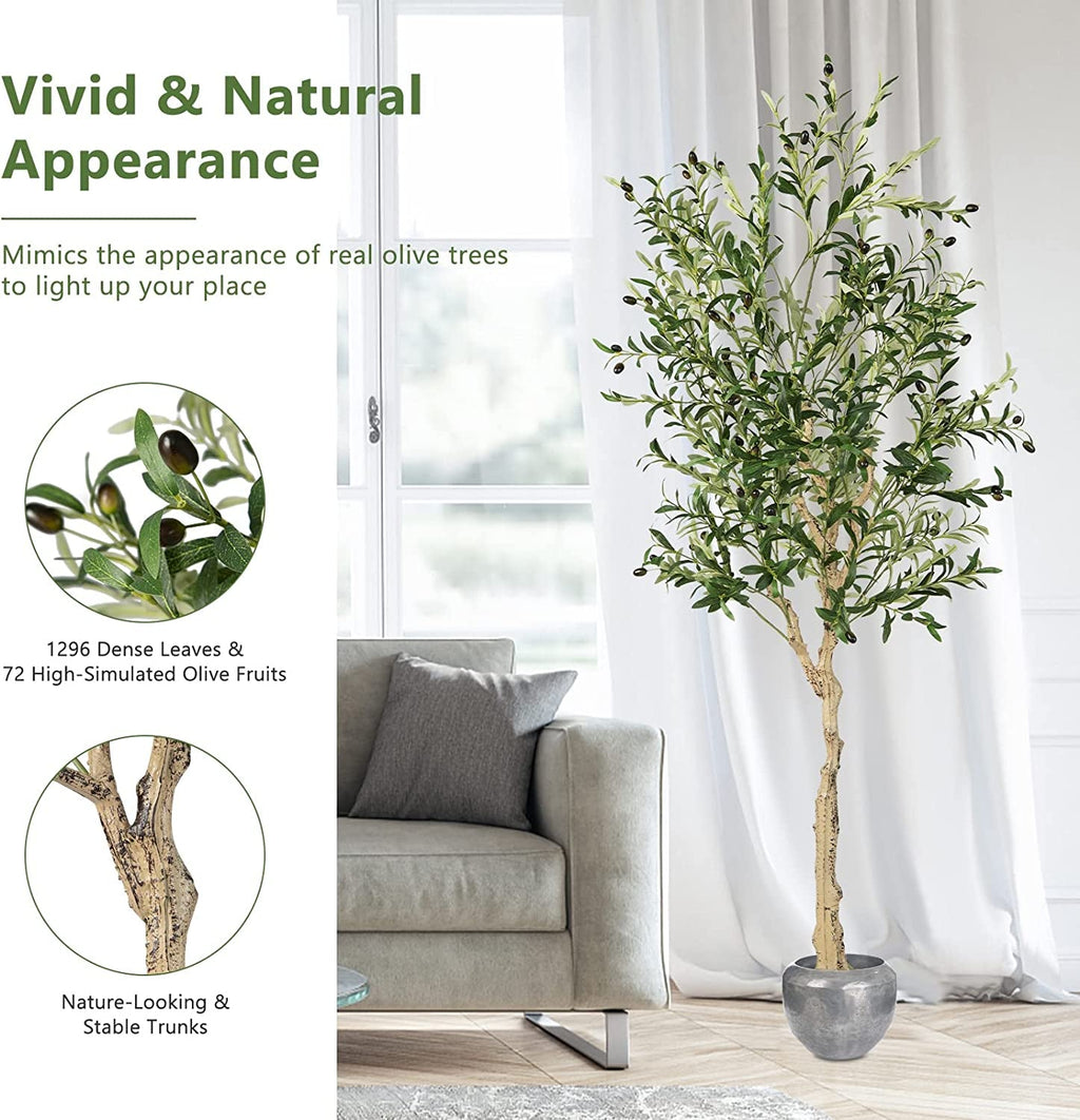 Artificial Olive Tree in Cement Pot