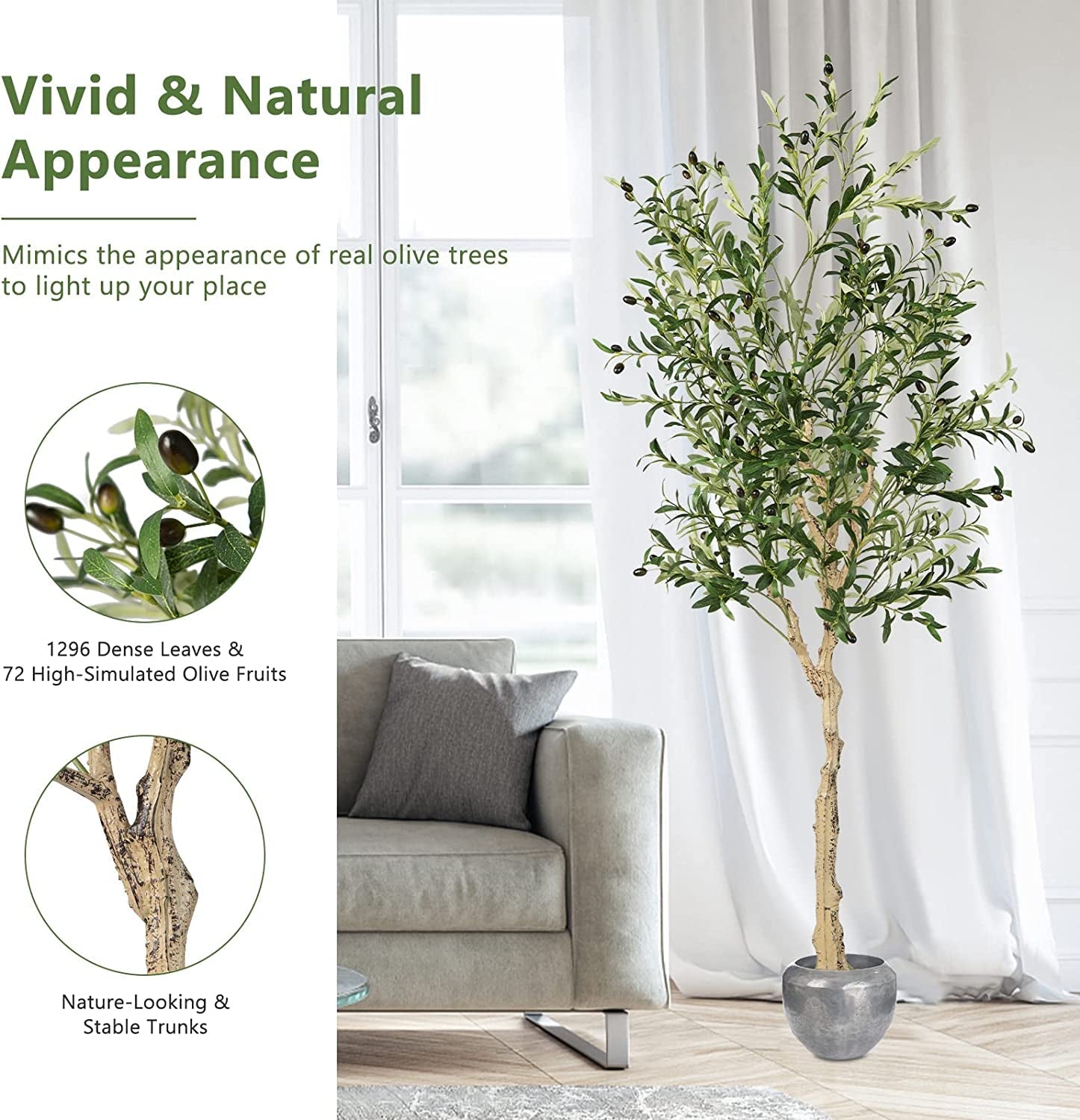 Artificial Olive Tree in Cement Pot