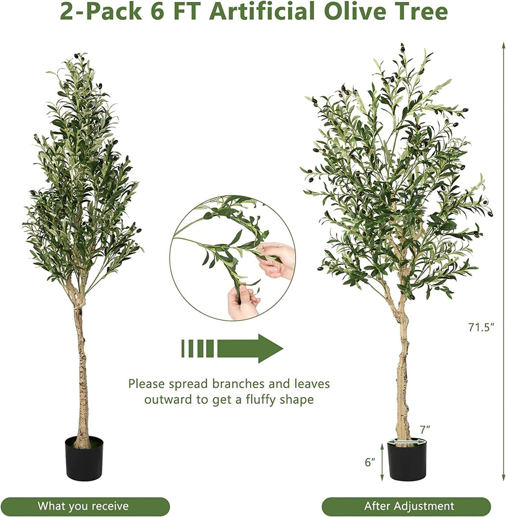 Artificial Olive Tree in Cement Pot