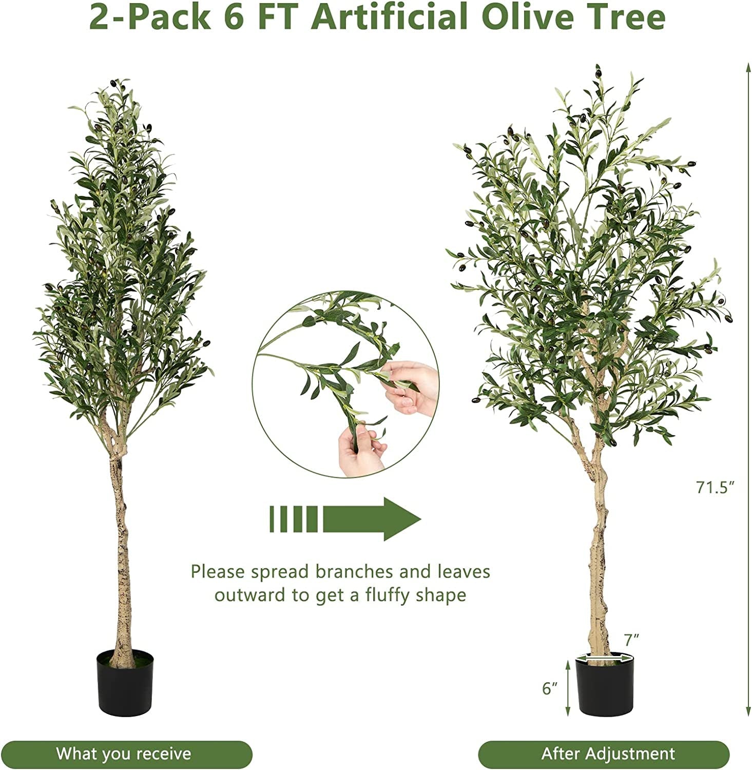 Artificial Olive Tree in Cement Pot