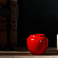 Glossy Red Ceramic Vase