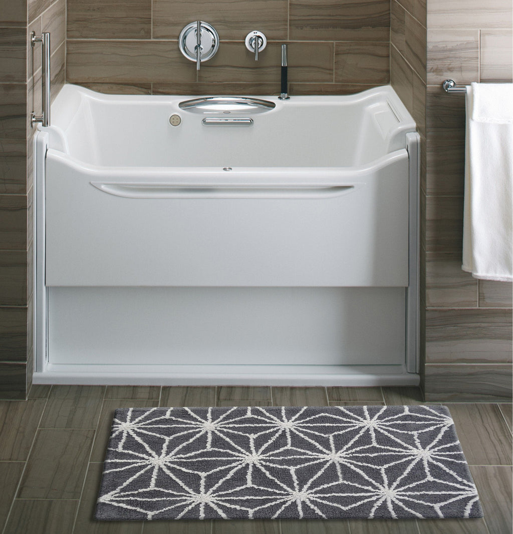 Geometric Pattern in Grey & Ivory