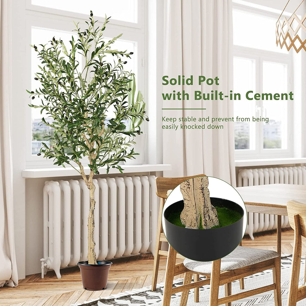 Artificial Olive Tree in Cement Pot