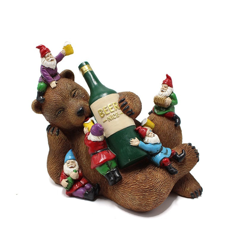 Drunk Brown Bear and Dwarf Decorations