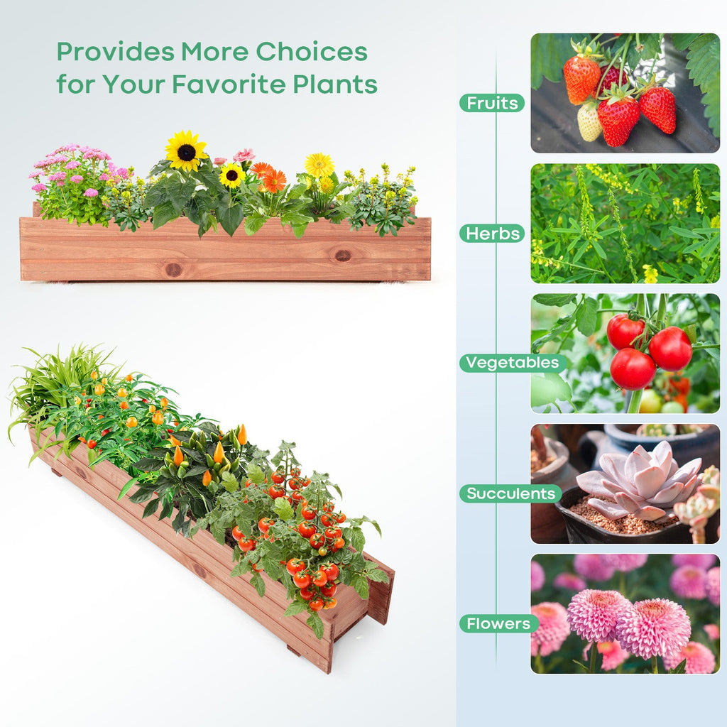 Light Wood Decorative Garden Bed