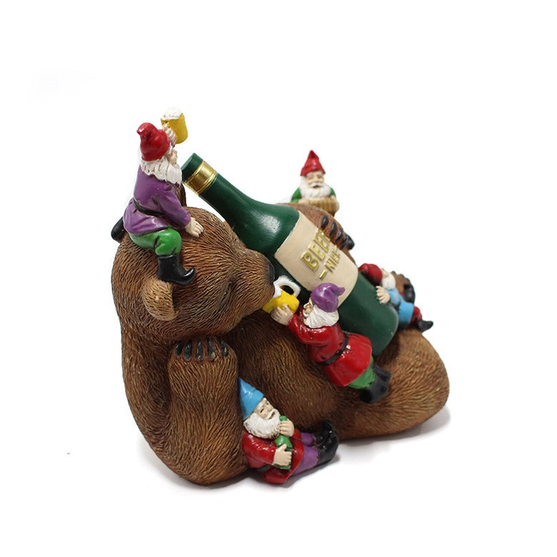 Drunk Brown Bear and Dwarf Decorations