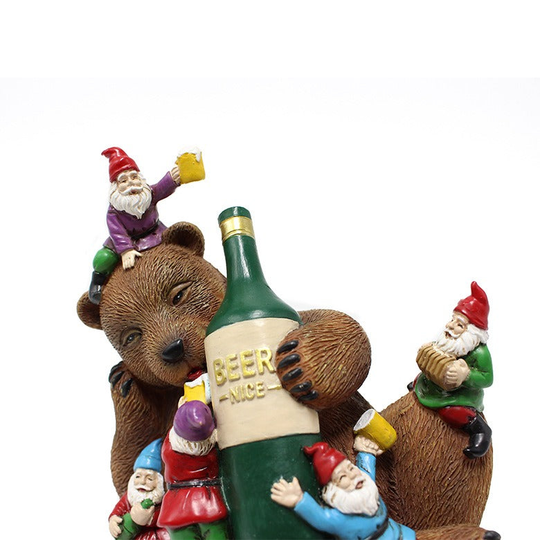 Drunk Brown Bear and Dwarf Decorations