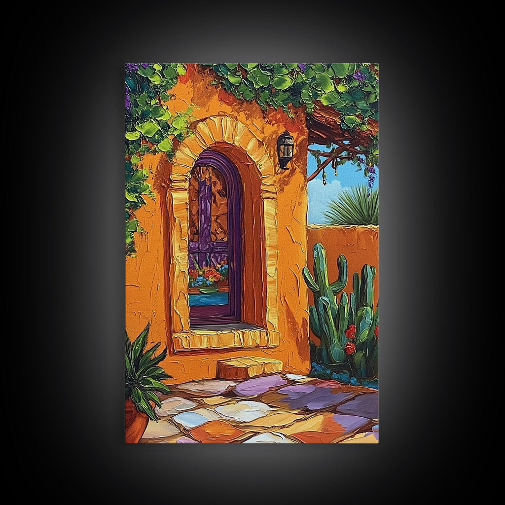Spanish Doorway Framed Canvas Print