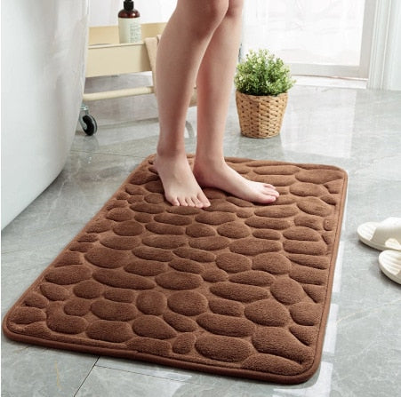 Cobblestone Embossed Memory Foam Bath Mat