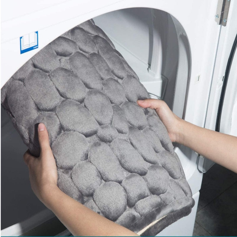 Cobblestone Embossed Memory Foam Bath Mat