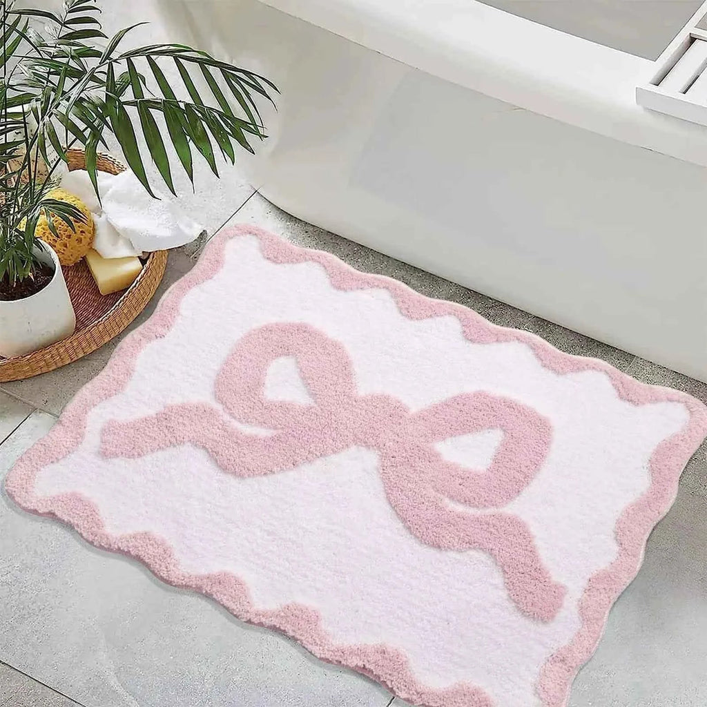 Pink Bow Bath Mat