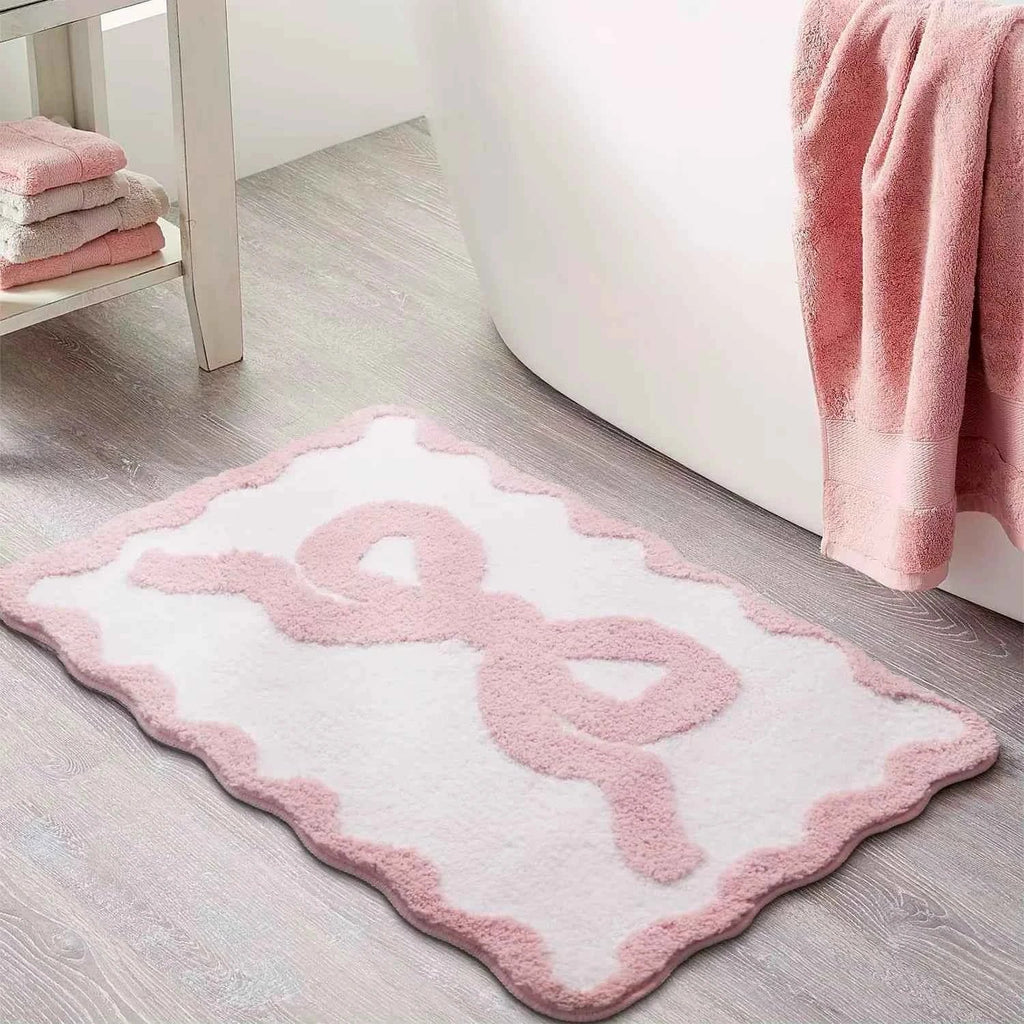 Pink Bow Bath Mat