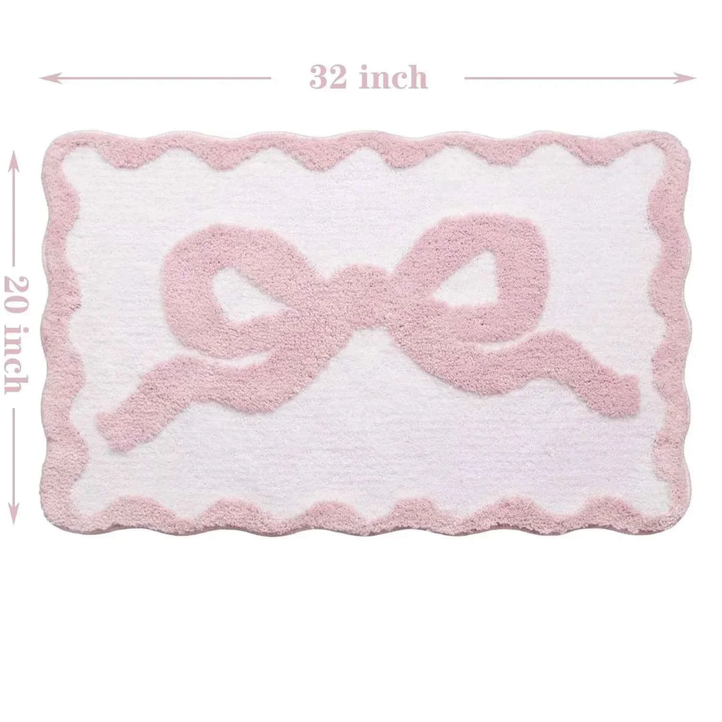 Pink Bow Bath Mat