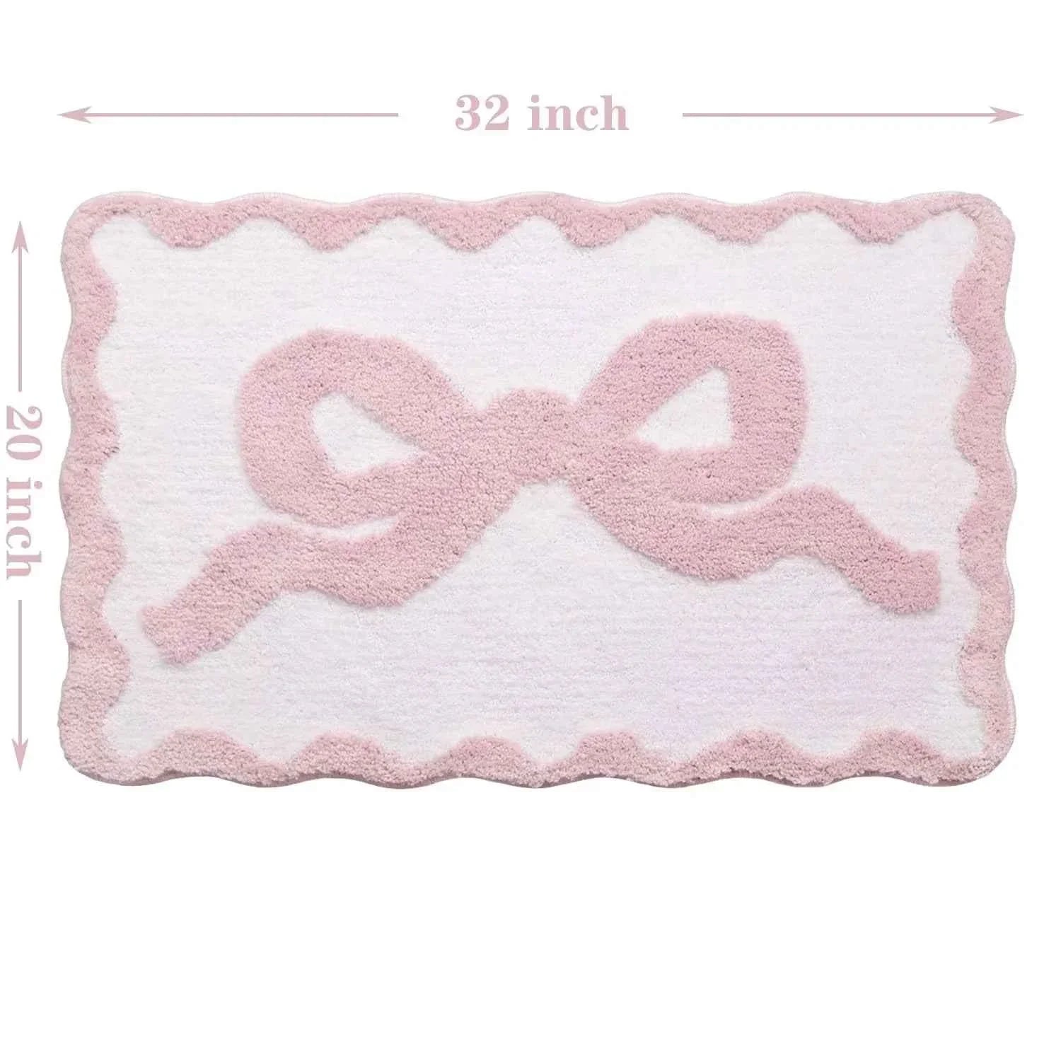 Pink Bow Bath Mat