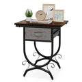 Side Table Carved Metal Frame