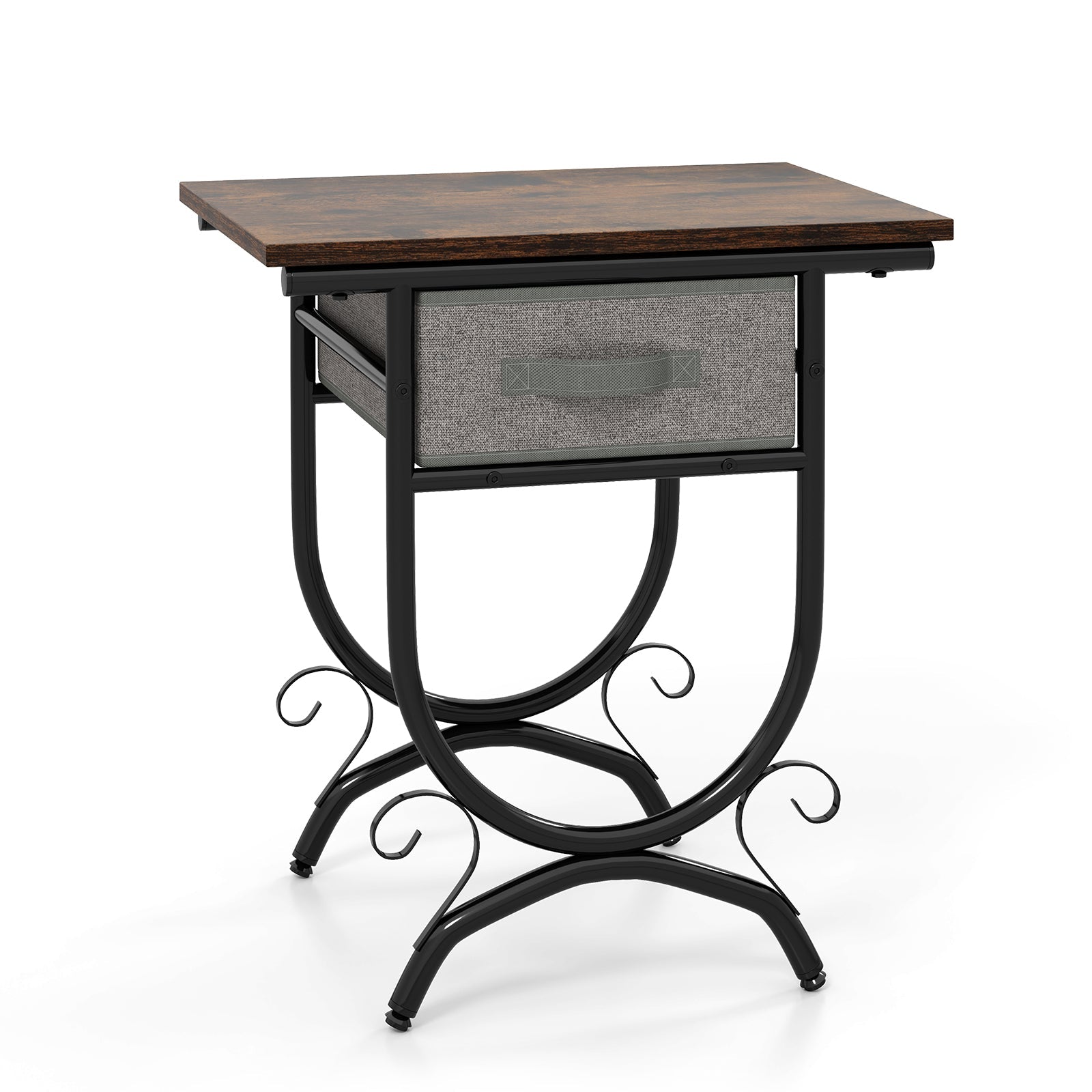 Side Table Carved Metal Frame