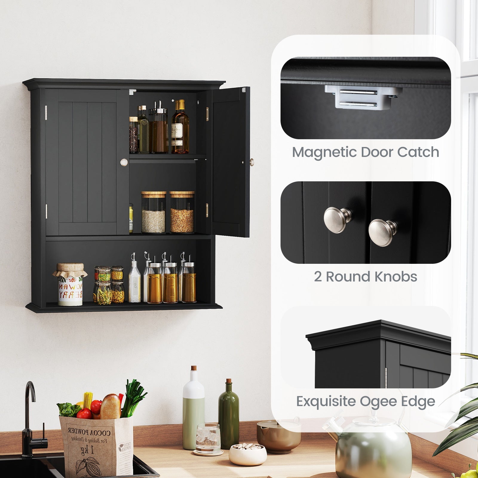 Wall Mount Bathroom Cabinet Storage Organizer
