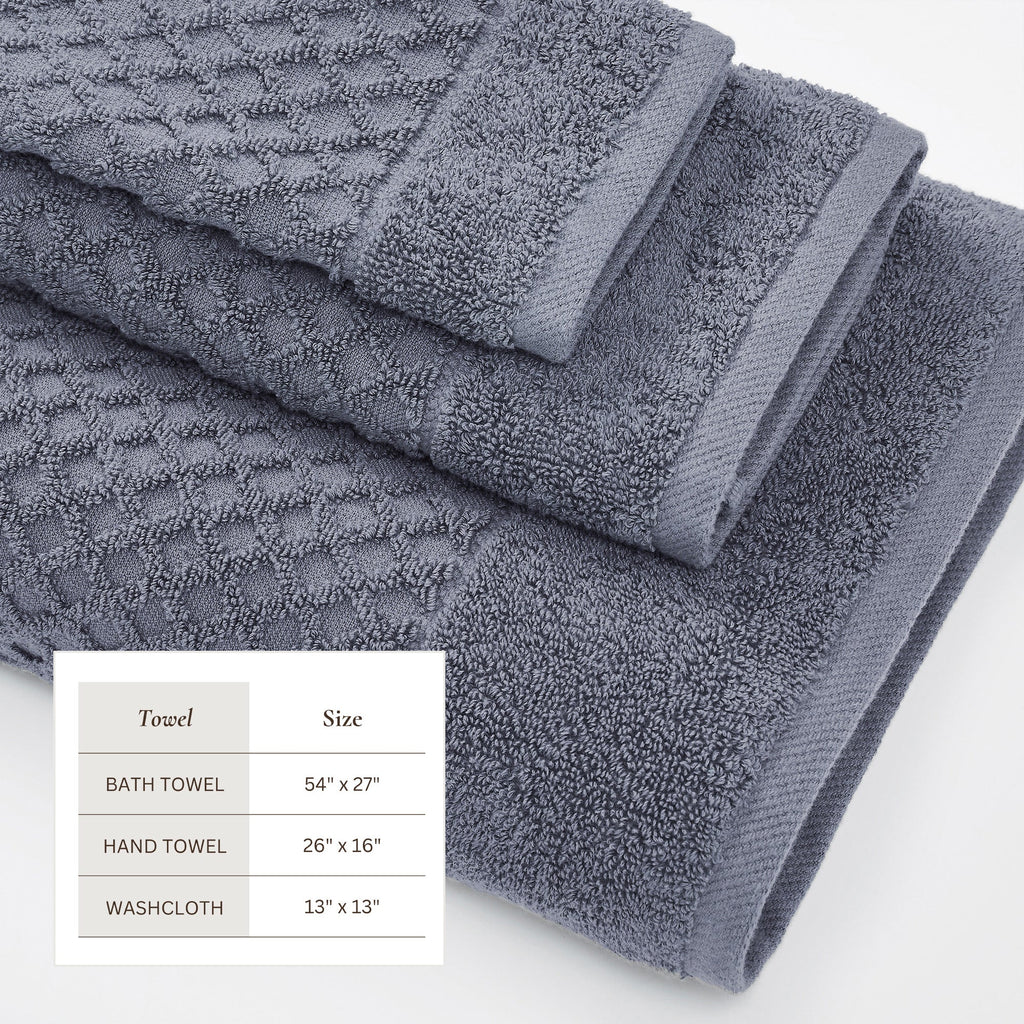 Cotton Diamond Bath Towel Set - Grayson Collection