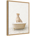Sylvie Cheetah in Terrazzo Bathtub Framed Canvas by Amy Peterson