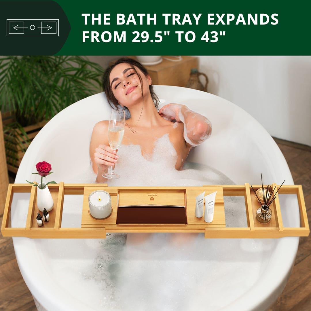 Bathtub Caddy Tray - Natural Wood