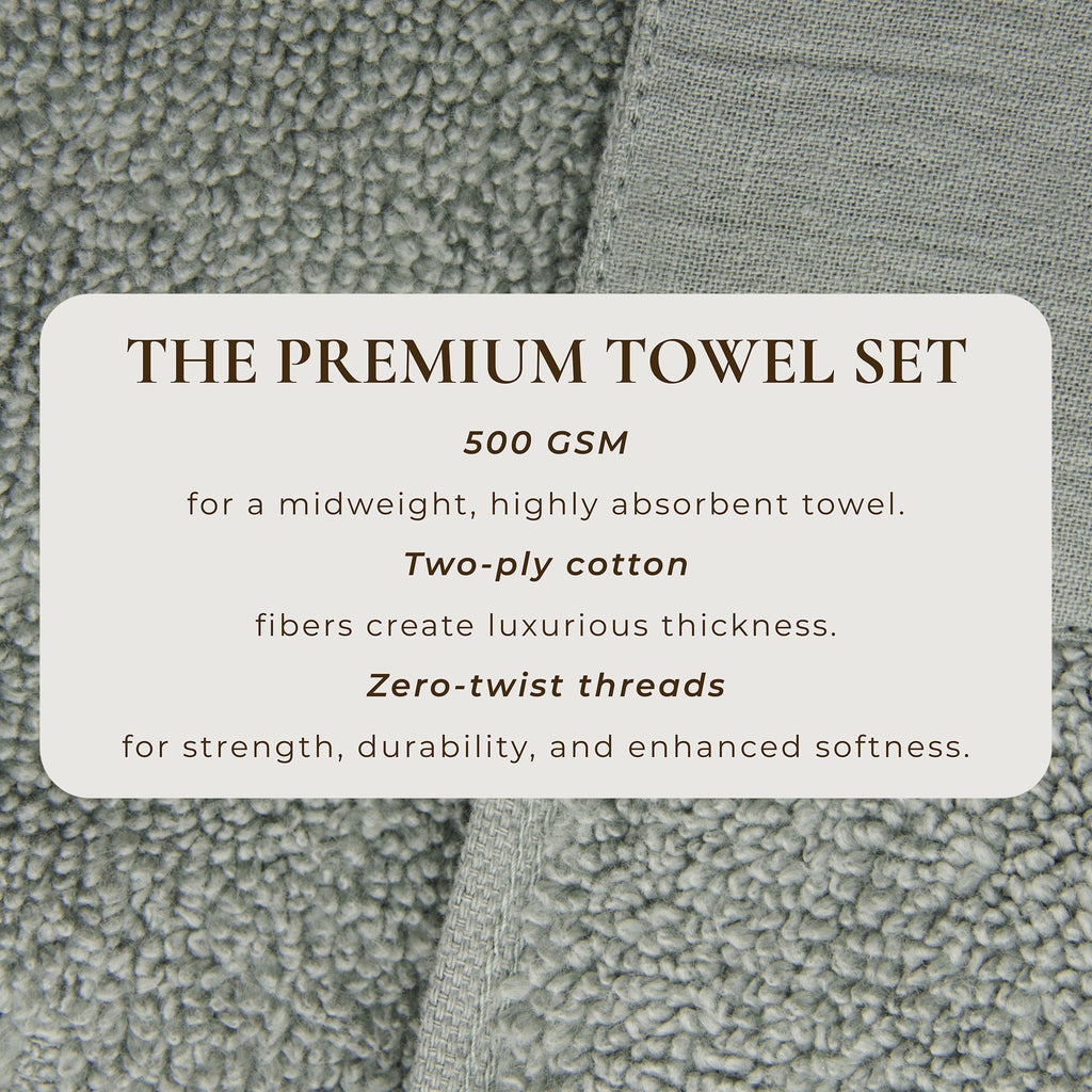 Border 6-Piece Towel Set - Priya Collection