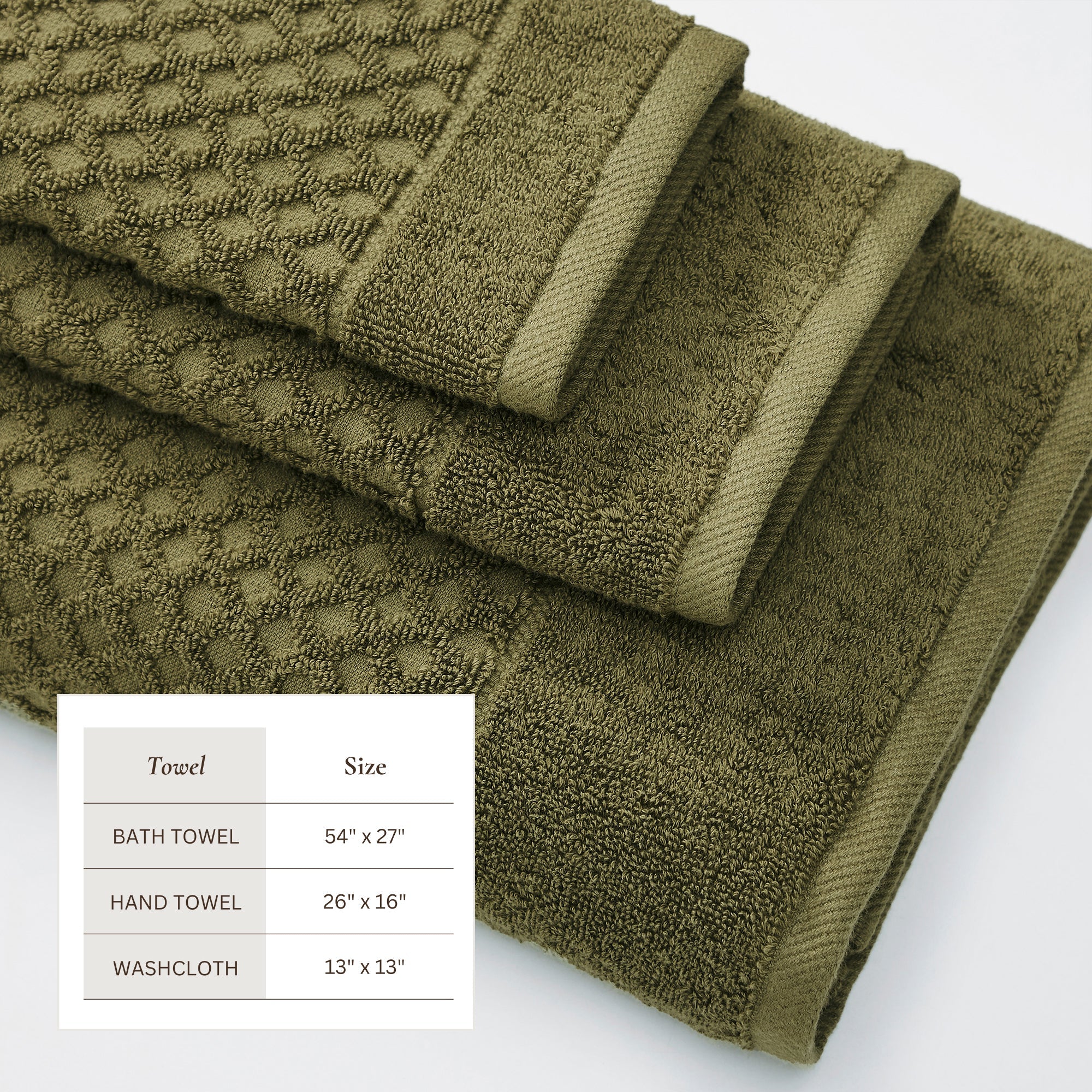 Cotton Diamond Bath Towel Set - Grayson Collection