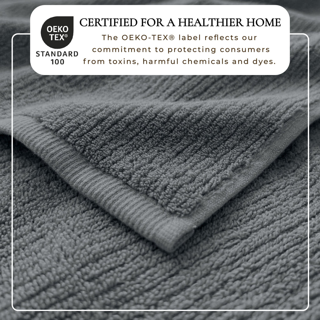 Cotton Ribbed 6-Piece Bath Towel Set - Georgiana Collection