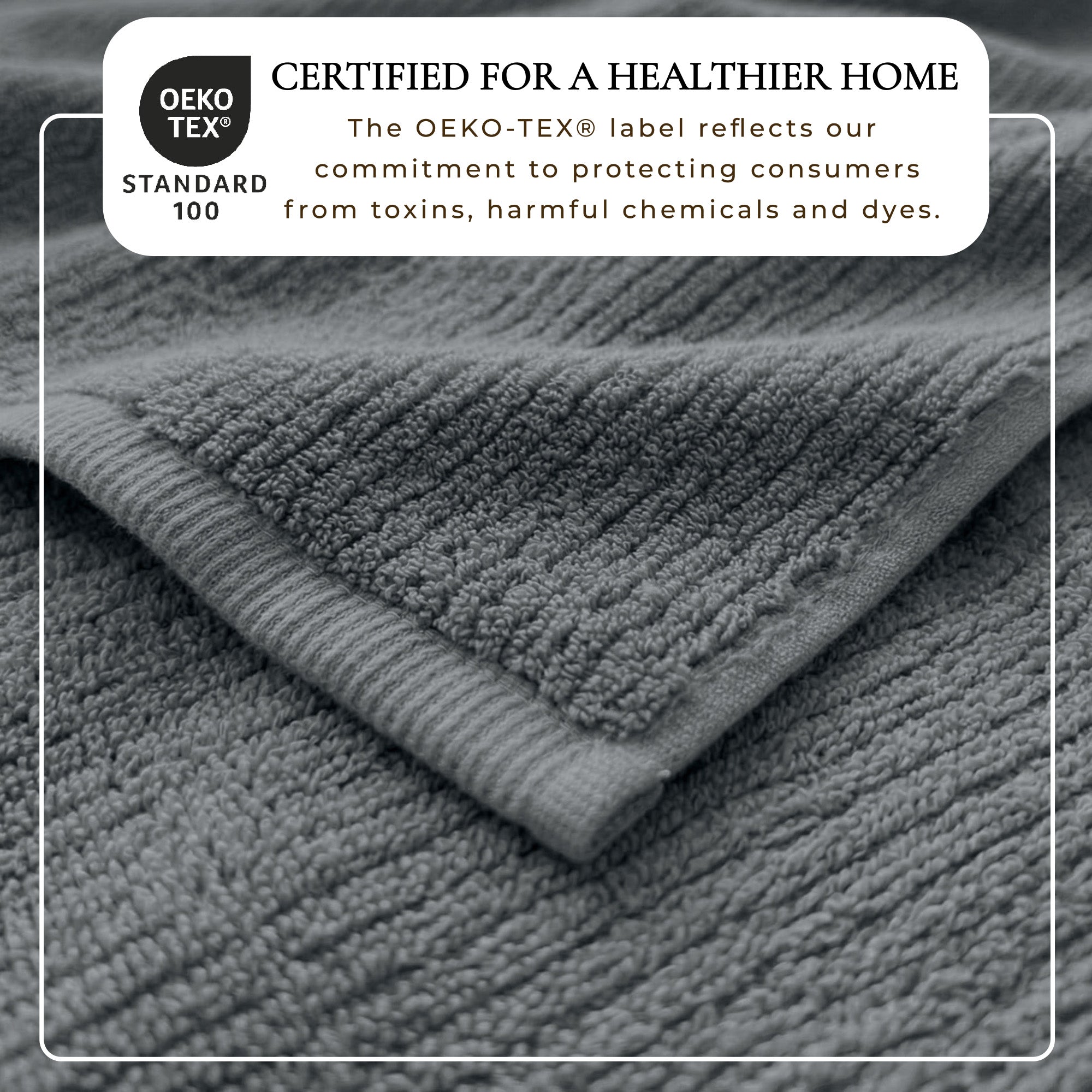 Cotton Ribbed 6-Piece Bath Towel Set - Georgiana Collection