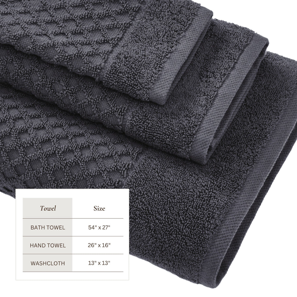 Cotton Diamond Bath Towel Set - Grayson Collection