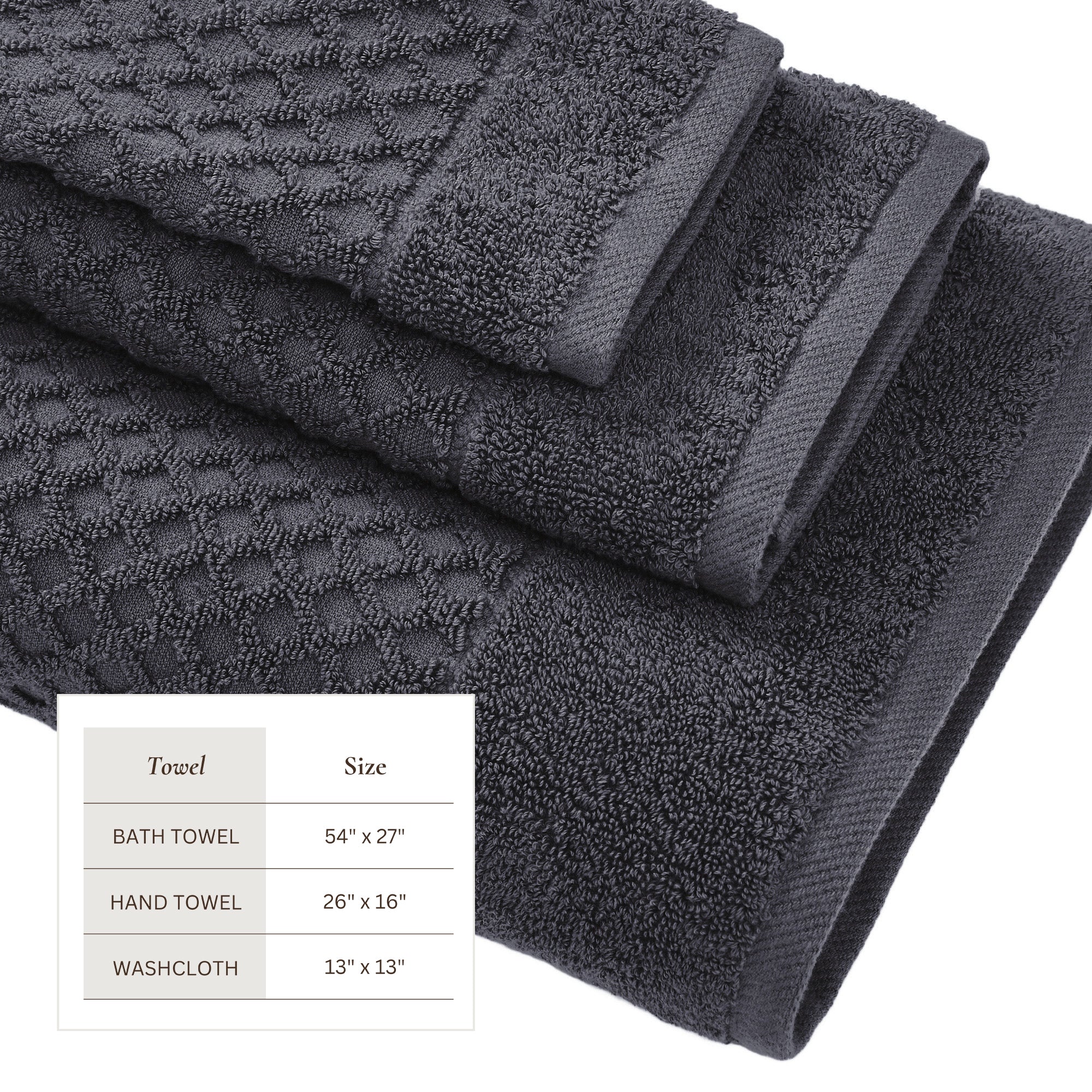 Cotton Diamond Bath Towel Set - Grayson Collection