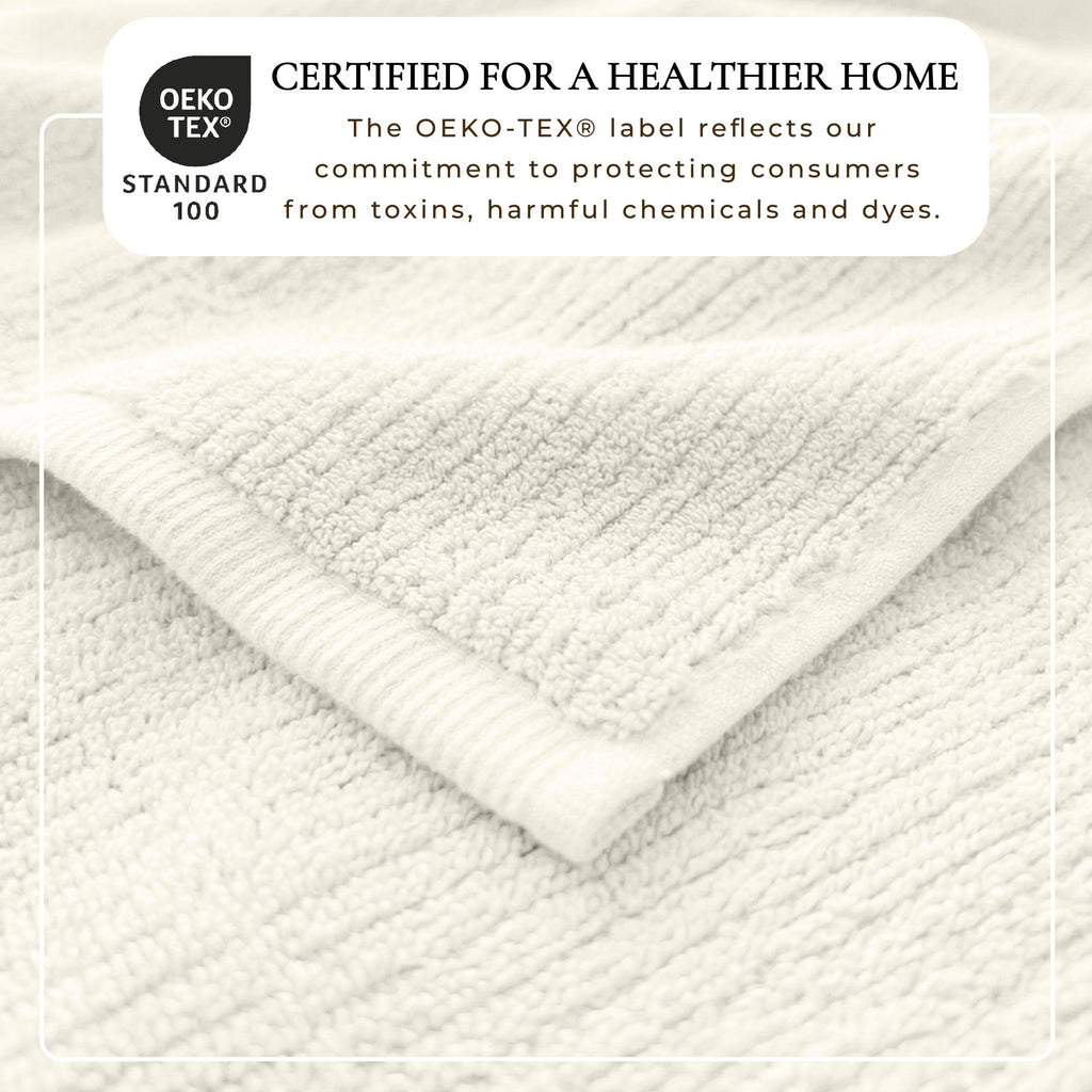 Cotton Ribbed 6-Piece Bath Towel Set - Georgiana Collection