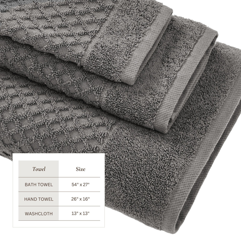 Cotton Diamond Bath Towel Set - Grayson Collection